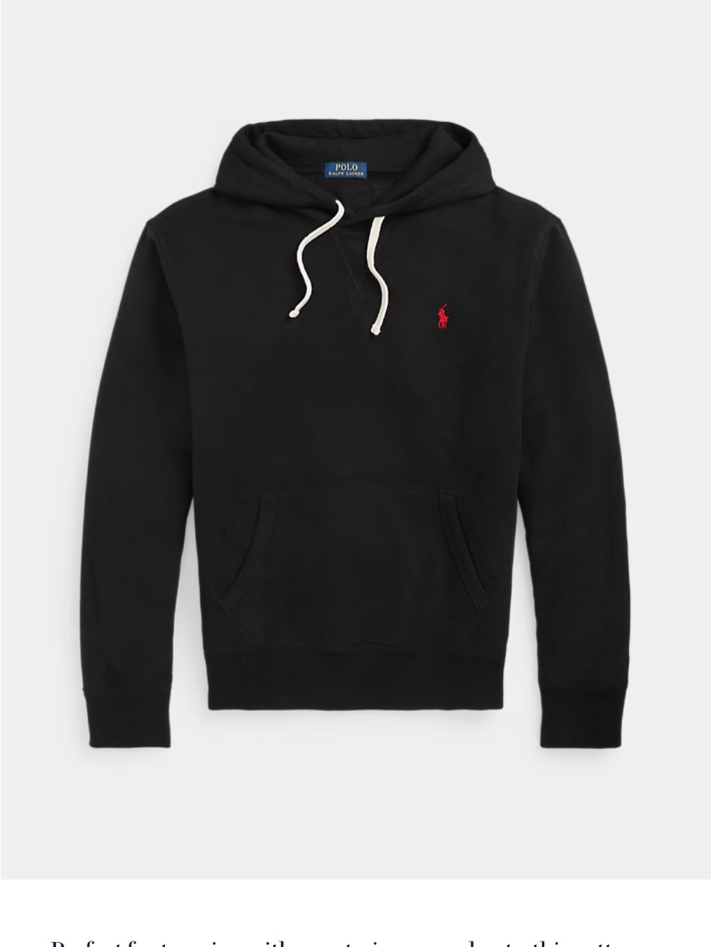 Polo by Ralph Lauren Black Hoodie, XXL *see measurements*{hoodie string missing}